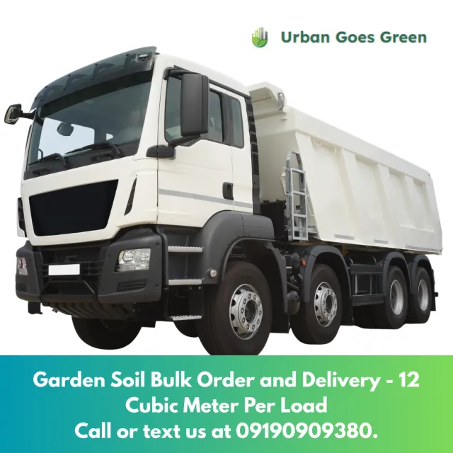 Dump truck delivering 12 cubic meters of garden soil in Metro Manila